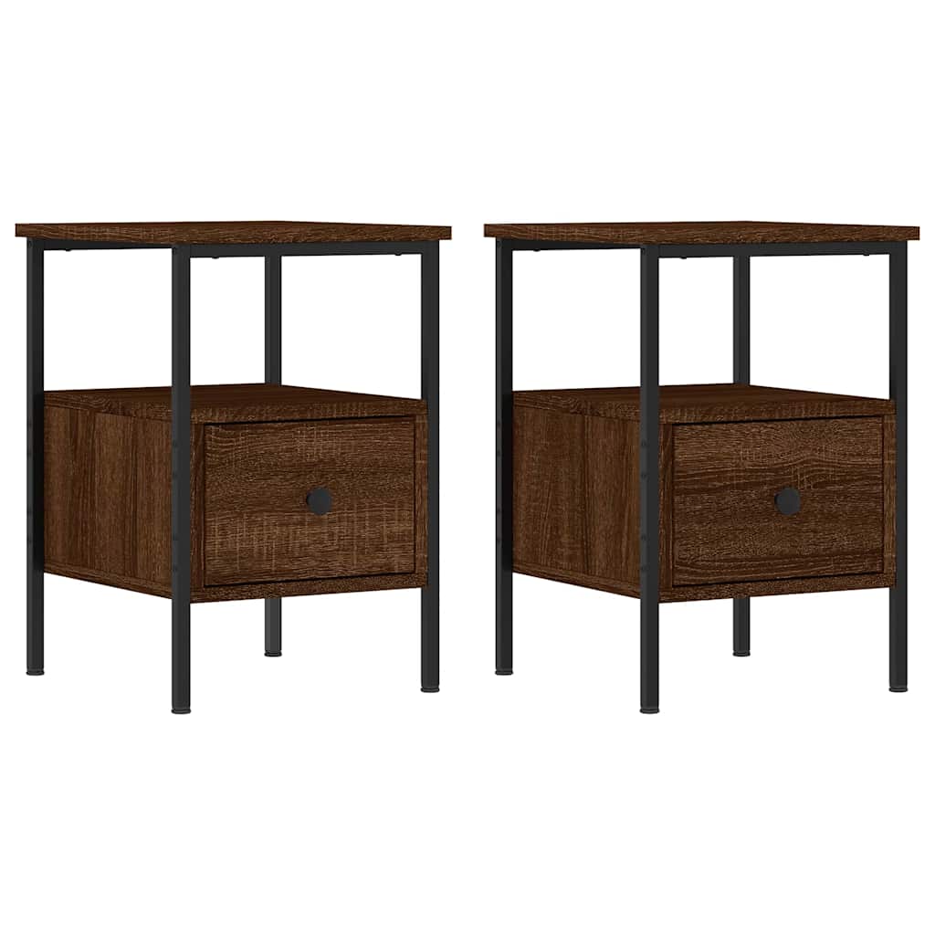 Tables de chevet 2 pcs chêne marron 34x36x50 cm bois ingénierie - XIOS