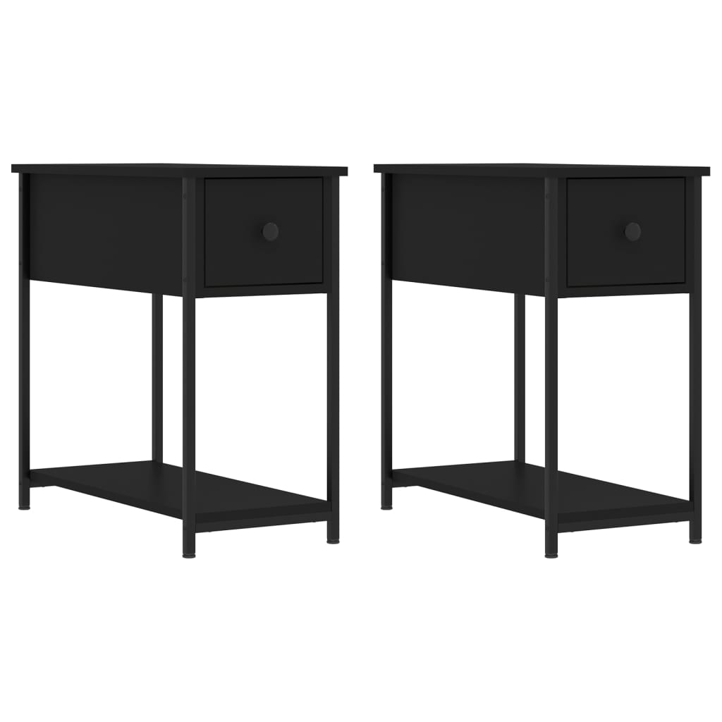 Tables de chevet 2 pcs noir 30x60x60 cm bois d’ingénierie - XIOS