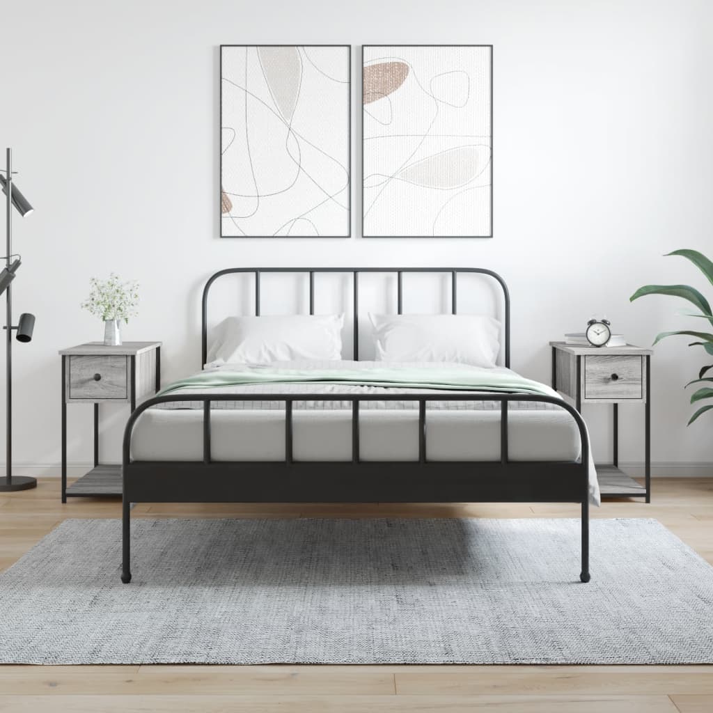 Tables de chevet 2 pcs sonoma gris 30x60x60cm bois d'ingénierie - XIOS