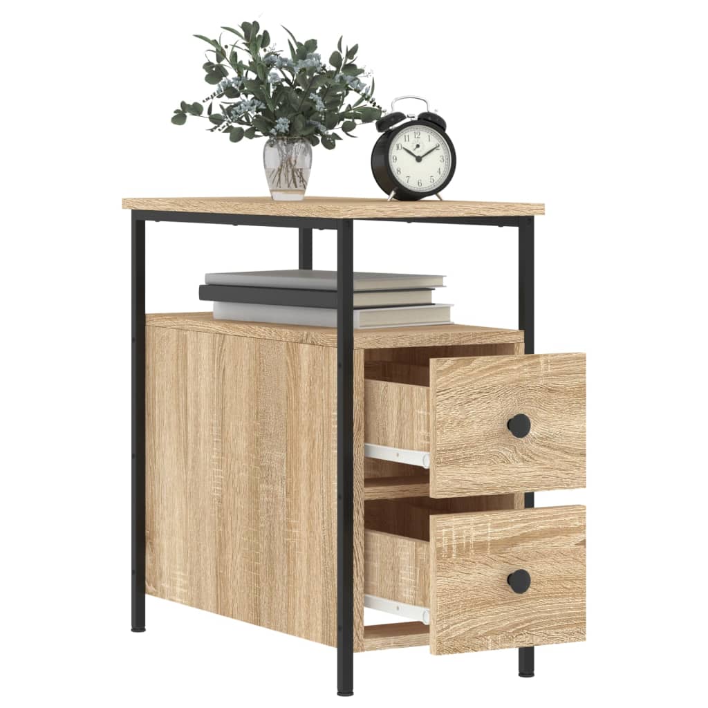 Table de chevet chêne sonoma 30x60x60 cm bois d'ingénierie - XIOS