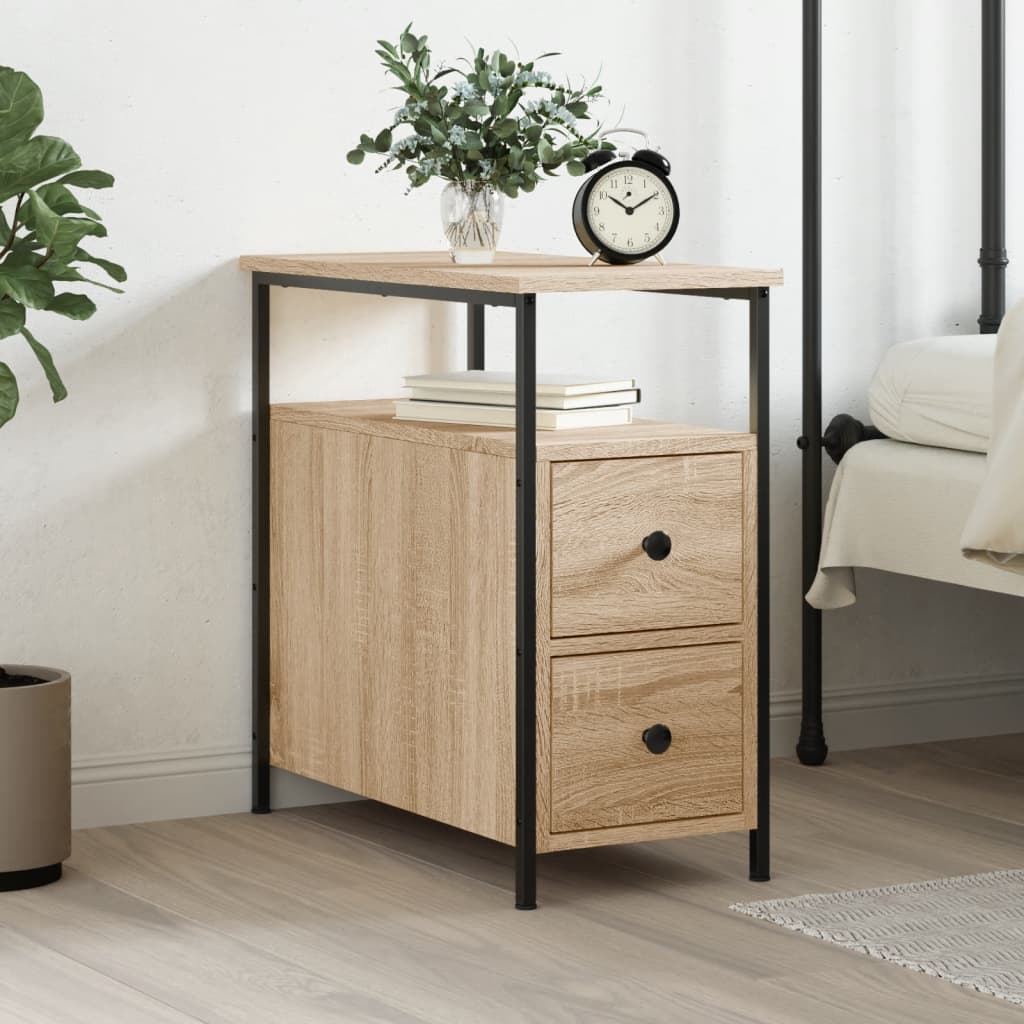 Table de chevet chêne sonoma 30x60x60 cm bois d'ingénierie - XIOS