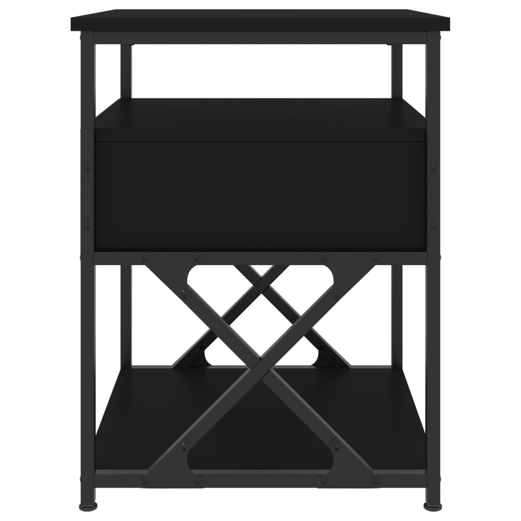 Tables de chevet 2 pcs noir 40x42x55 cm bois d’ingénierie - XIOS