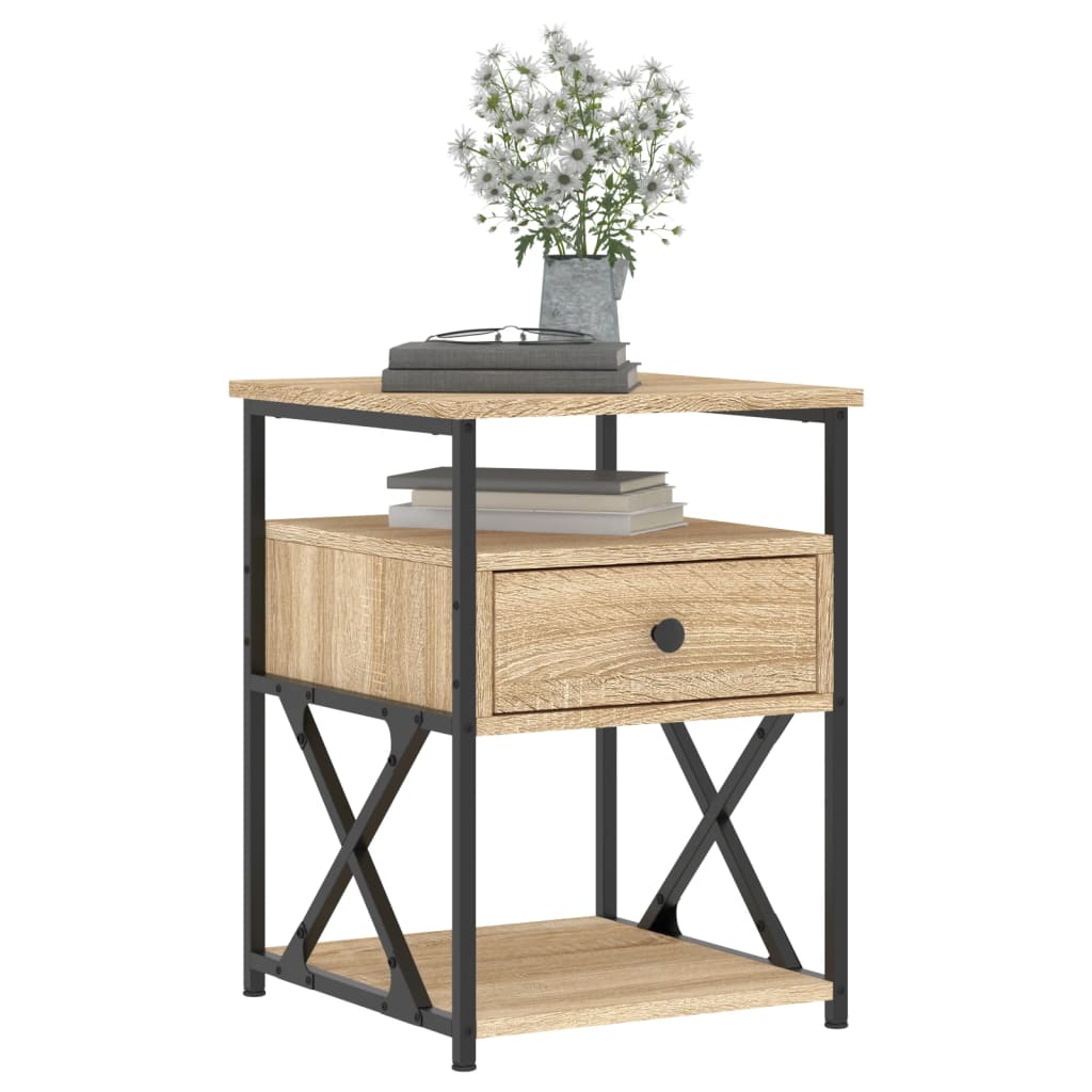 Table de chevet chêne sonoma 40x42x55 cm bois d'ingénierie - XIOS