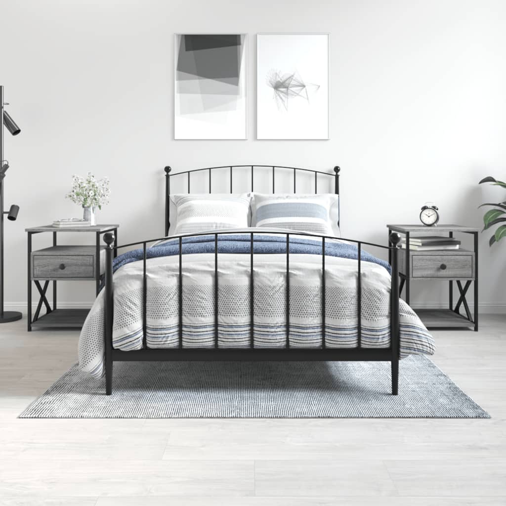 Tables de chevet 2 pcs sonoma gris 40x42x55cm bois d'ingénierie - XIOS