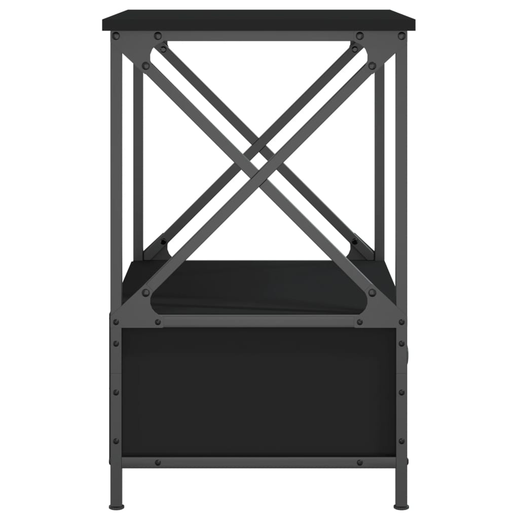 Tables de chevet 2 pcs noir 50x41x65 cm bois d’ingénierie - XIOS