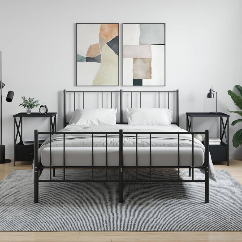 Tables de chevet 2 pcs noir 50x41x65 cm bois d’ingénierie - XIOS