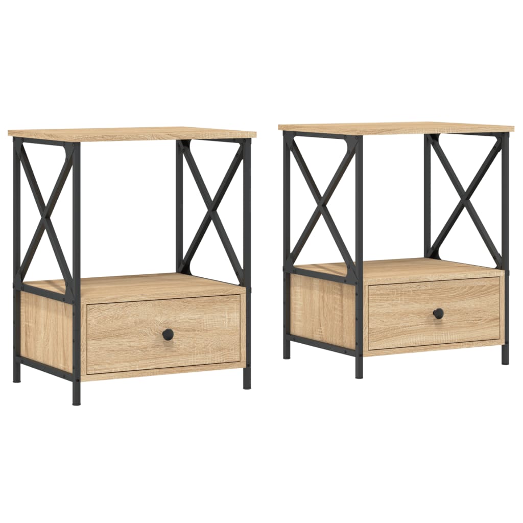 Tables de chevet 2 pcs chêne sonoma 50x41x65 cm bois ingénierie - XIOS