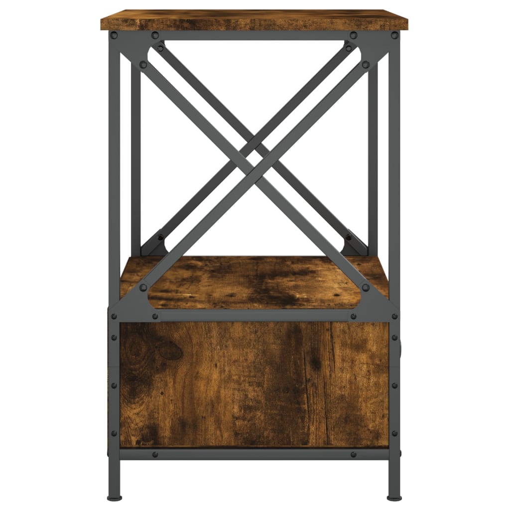 Table de chevet chêne fumé 50x41x65 cm bois d'ingénierie - XIOS