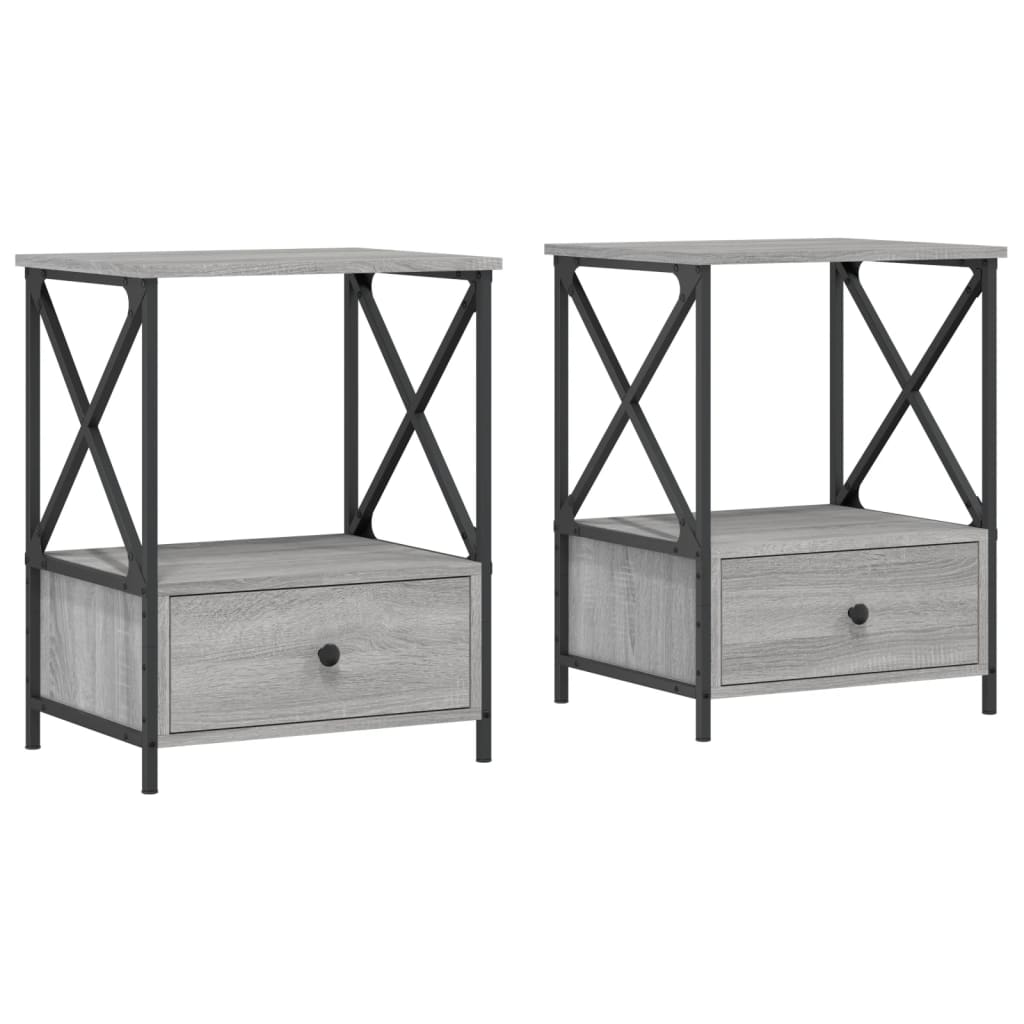 Tables de chevet 2 pcs sonoma gris 50x41x65 cm bois ingénierie - XIOS