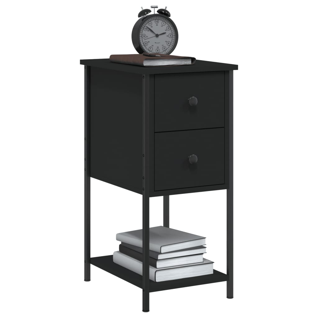 Table de chevet noir 32x42x70 cm bois d’ingénierie - XIOS