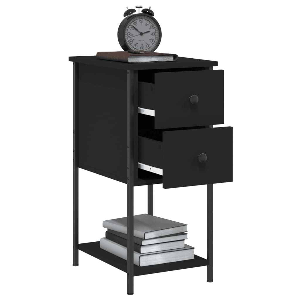 Table de chevet noir 32x42x70 cm bois d’ingénierie - XIOS