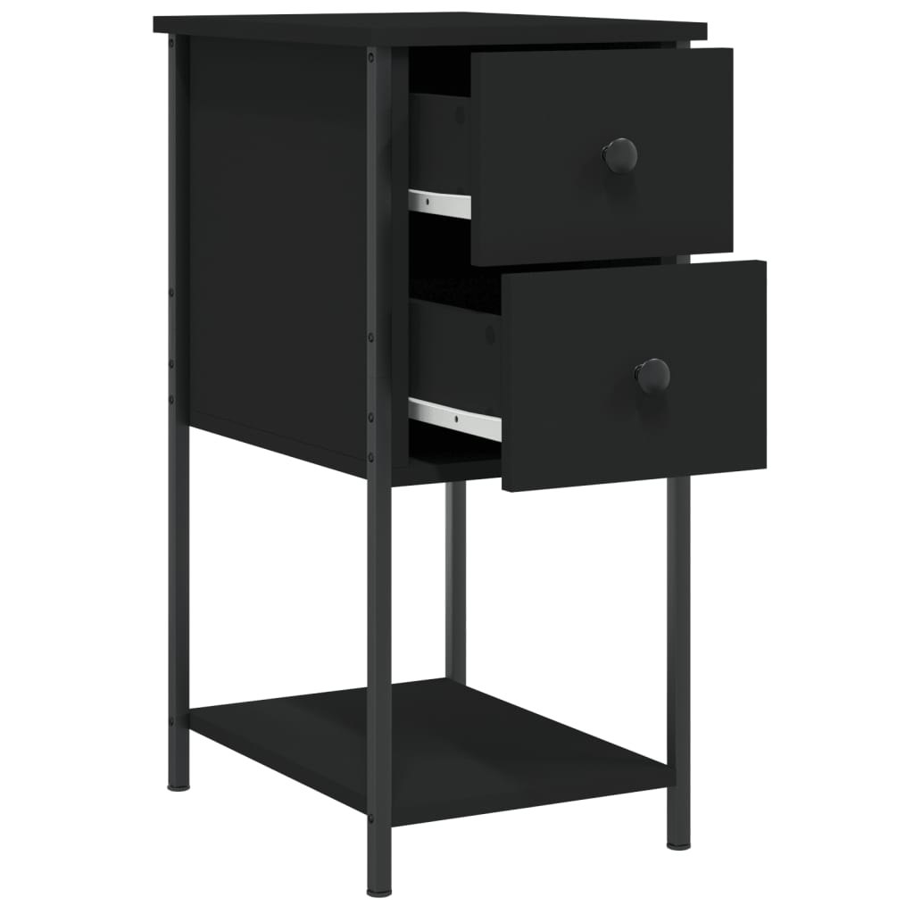 Table de chevet noir 32x42x70 cm bois d’ingénierie - XIOS