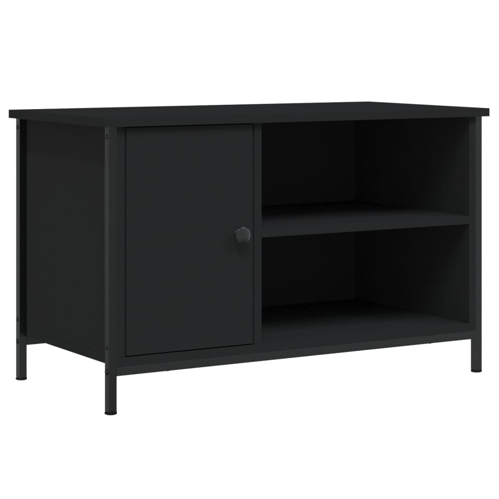 Meuble TV Noir 80x40x50 cm Bois d'ingénierie - XIOS