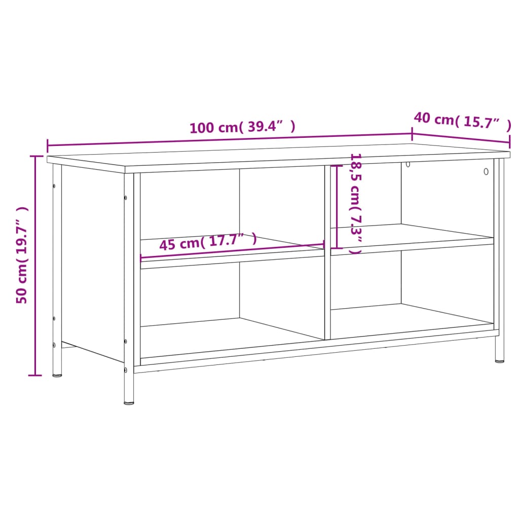 Meuble TV Chêne sonoma 100x40x50 cm Bois d'ingénierie - XIOS