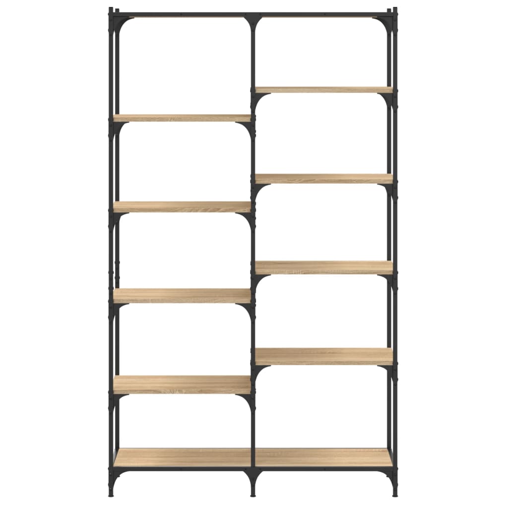 Bibliothèque chêne sonoma 100x32x170cm bois d'ingénierie et fer - XIOS