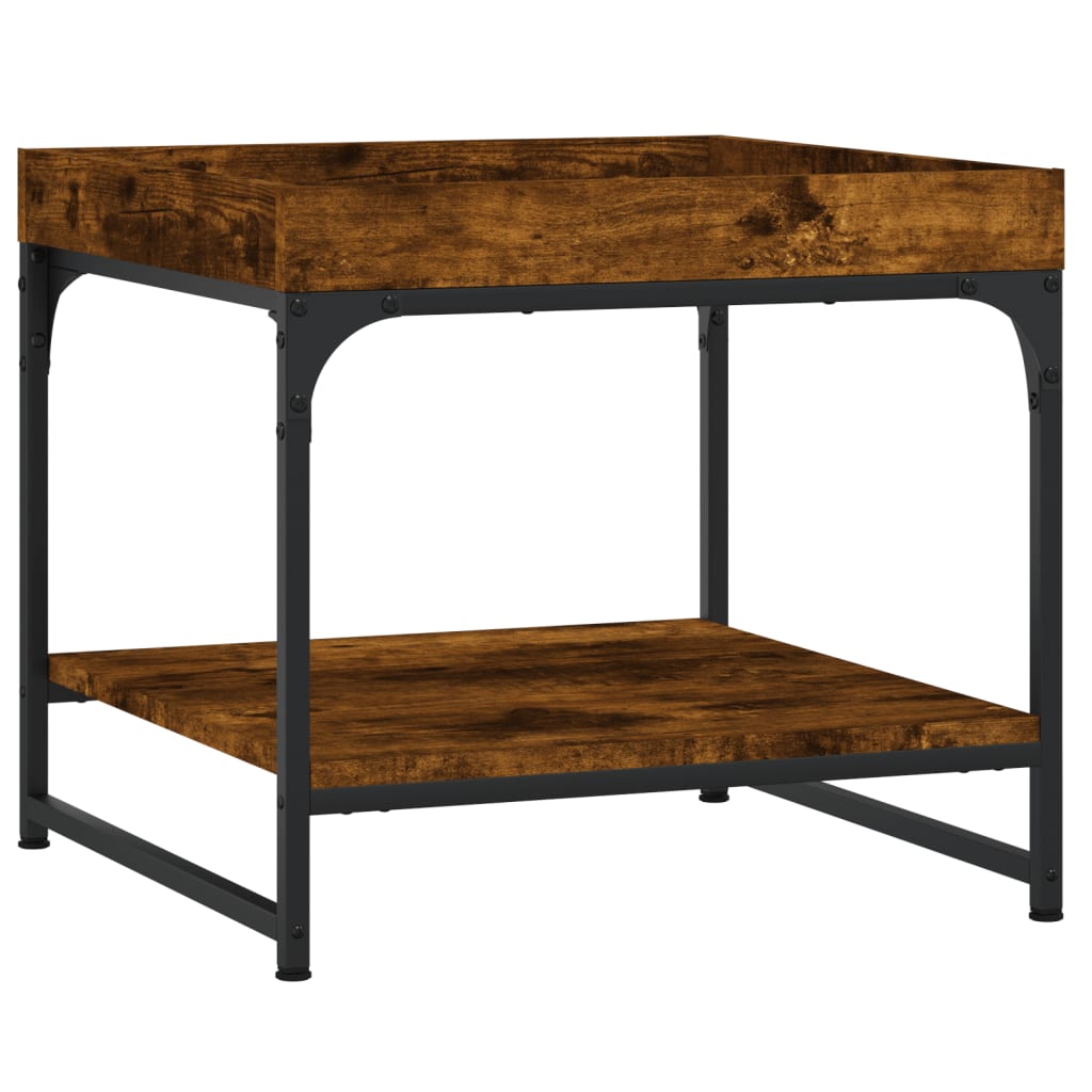 Table basse chêne fumé 49,5x49,5x45 cm bois d'ingénierie - XIOS