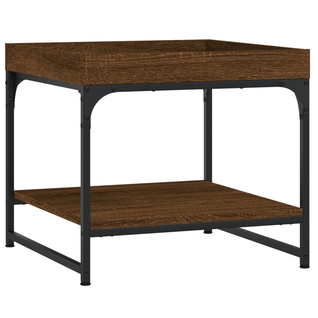 Table basse chêne marron 49,5x49,5x45 cm bois d'ingénierie - XIOS