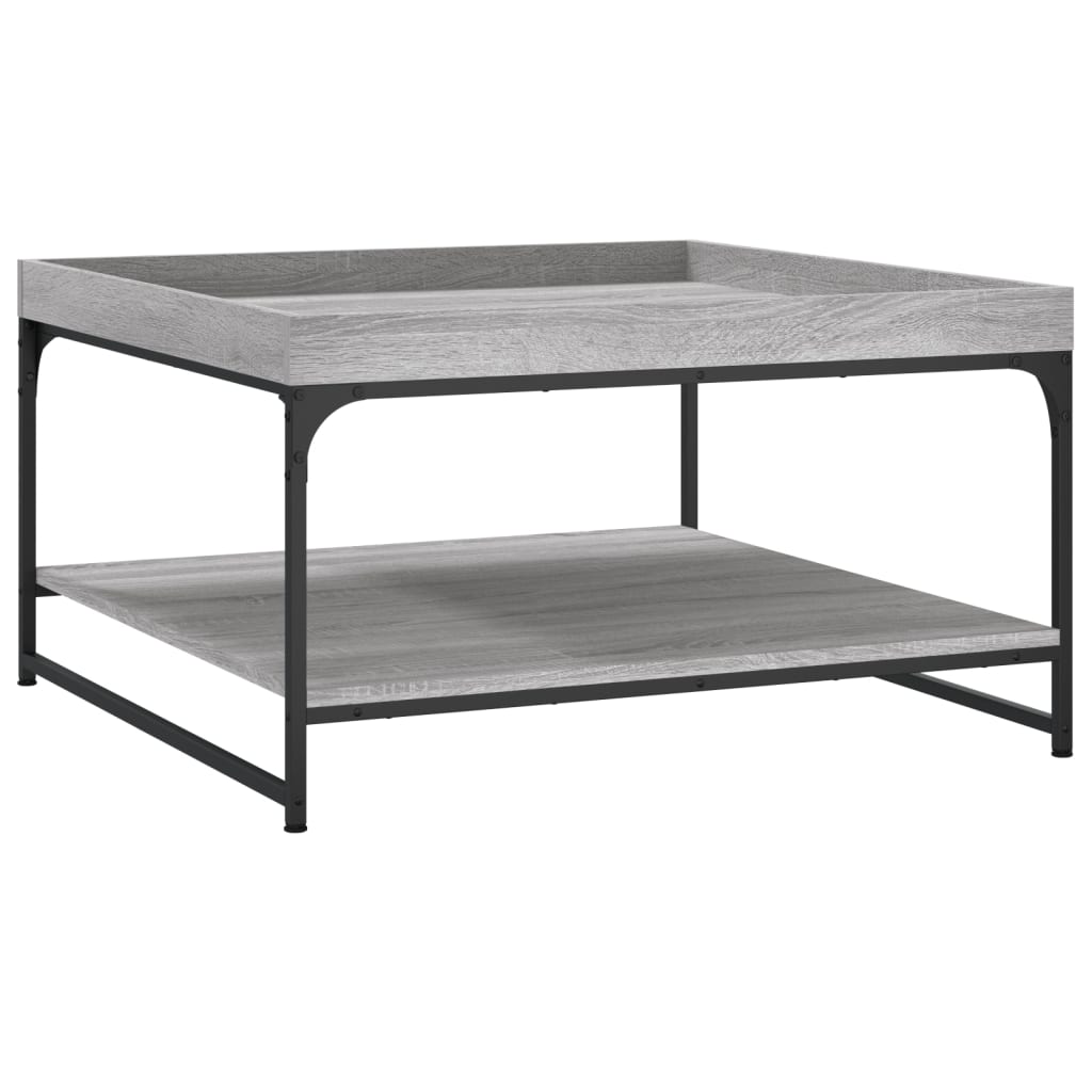Table basse sonoma gris 80x80x45 cm bois d'ingénierie et fer - XIOS