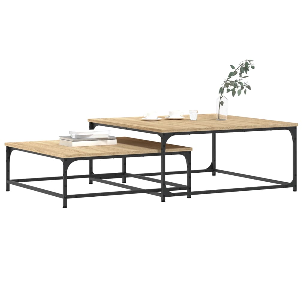 Tables basses gigognes 2 pcs chêne sonoma bois d'ingénierie - XIOS