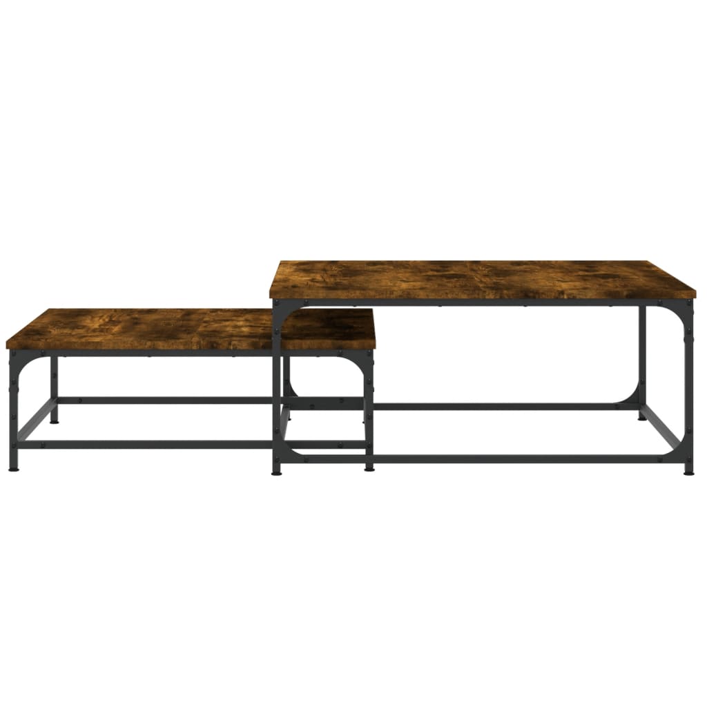 Tables basses gigognes 2 pcs chêne fumé bois d'ingénierie - XIOS