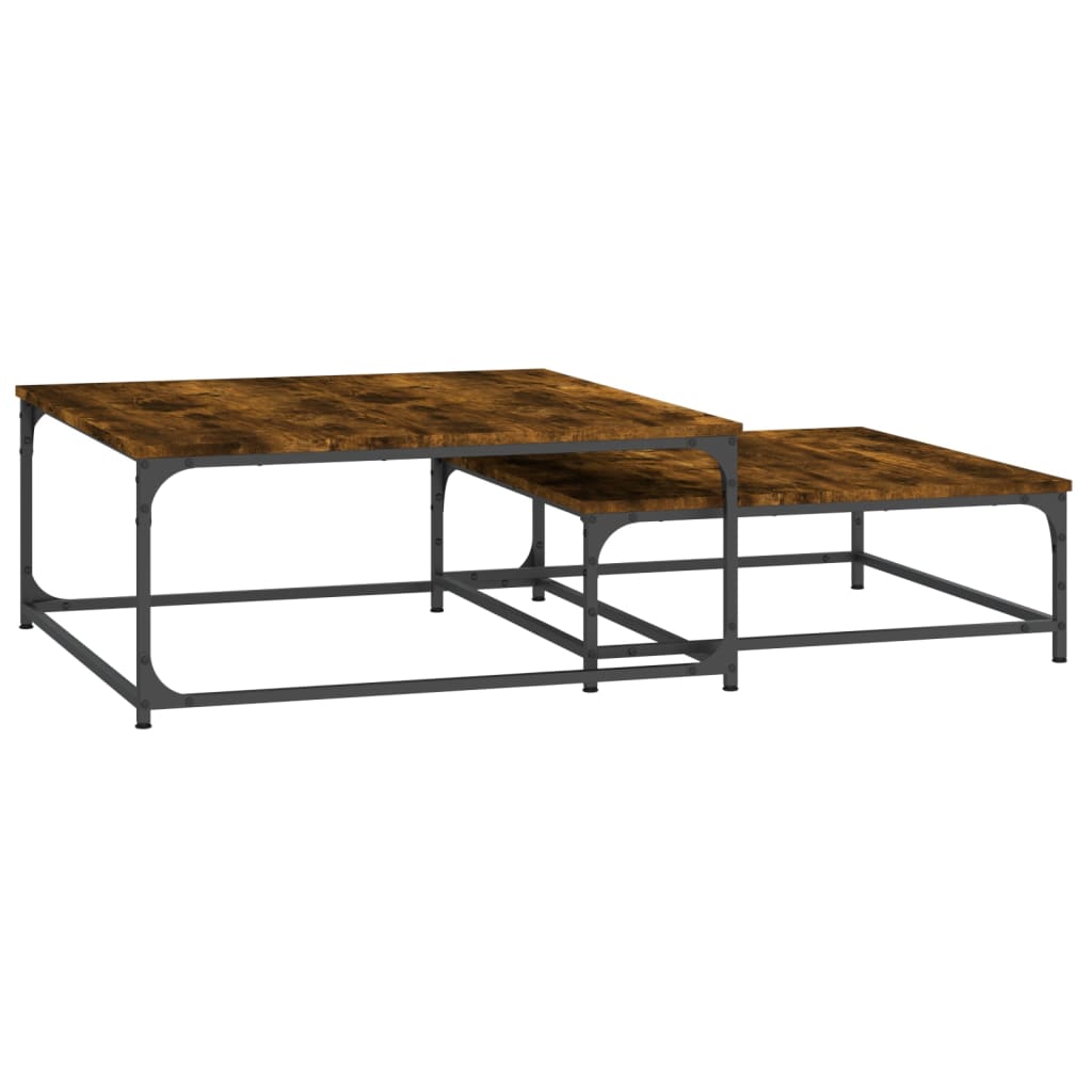Tables basses gigognes 2 pcs chêne fumé bois d'ingénierie - XIOS