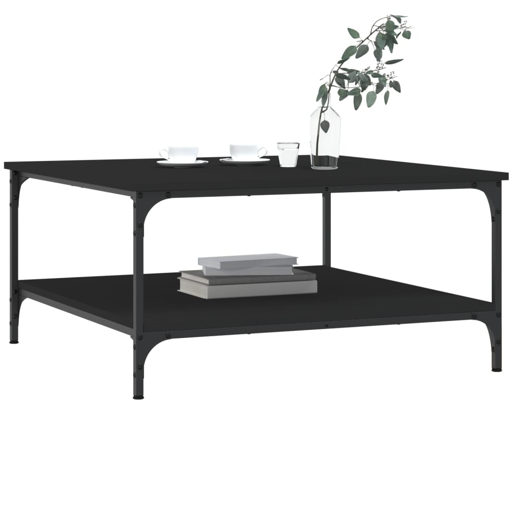 Table basse noir 80x80x40 cm bois d'ingénierie - XIOS