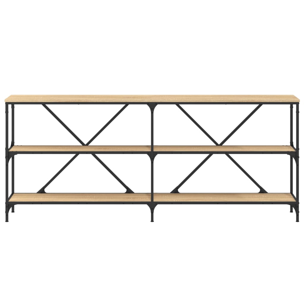 Table console chêne sonoma 180x30x75cm bois d'ingénierie et fer - XIOS