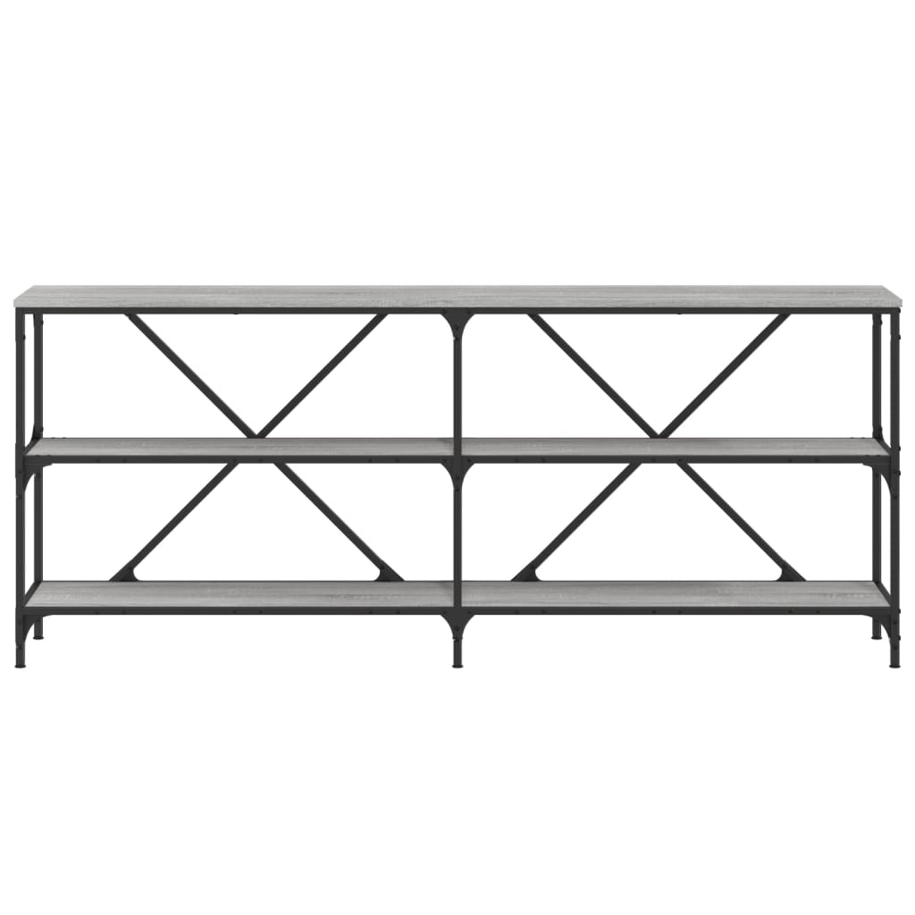 Table console sonoma gris 180x30x75 cm bois d'ingénierie et fer - XIOS