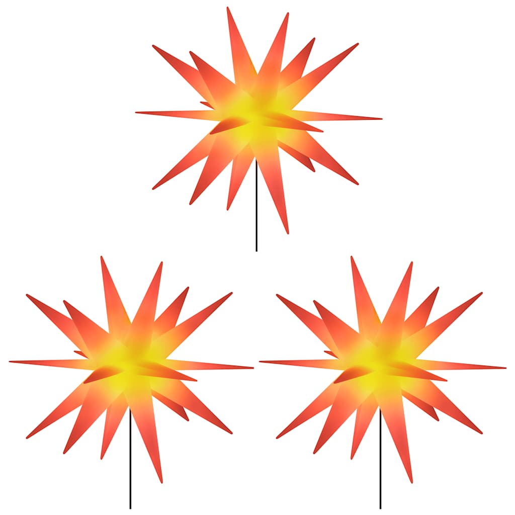 Lumières de Noël avec piquets 3 pcs LED pliable rouge 57 cm - XIOS