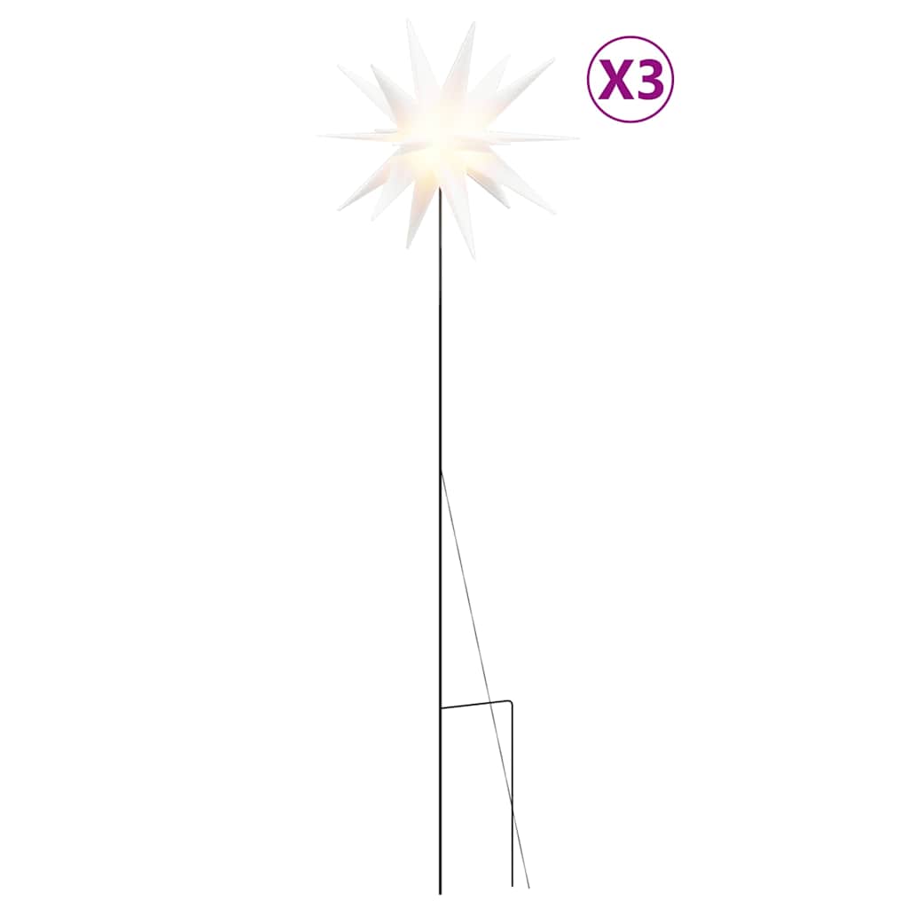 Lumières de Noël avec piquets 3 pcs LED pliable blanc 57 cm - XIOS