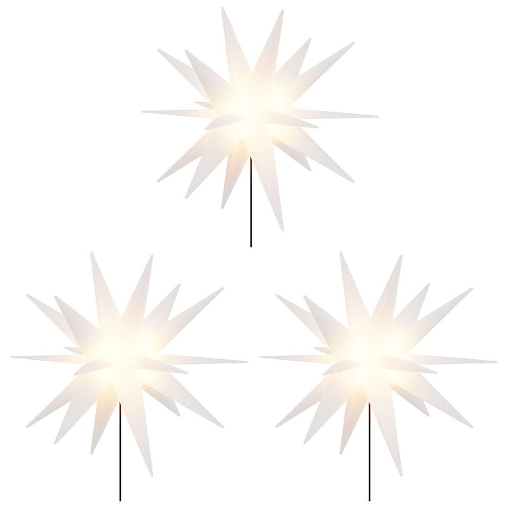 Lumières de Noël avec piquets 3 pcs LED pliable blanc 57 cm - XIOS