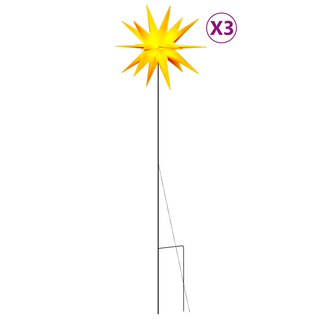 Lumières de Noël avec piquets 3 pcs LED pliable jaune 57 cm - XIOS