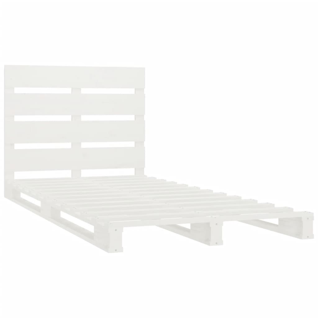 Cadre de lit Blanc 90x190 cm Bois de pin massif Simple - XIOS