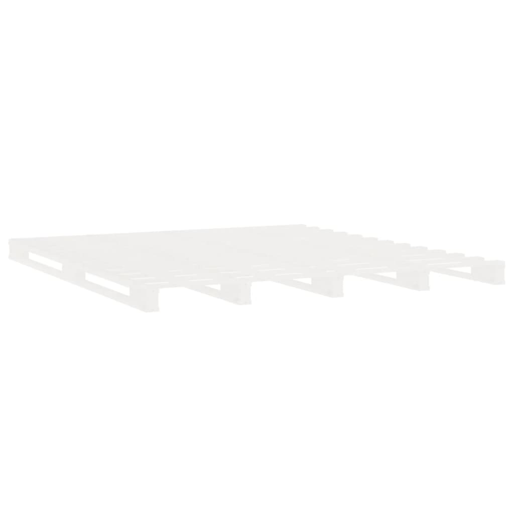 Cadre de lit sans matelas blanc 140x190 cm bois de pin massif - XIOS