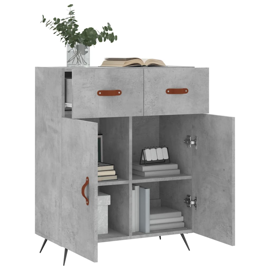 Buffet gris béton 69,5x34x90 cm bois d'ingénierie - XIOS