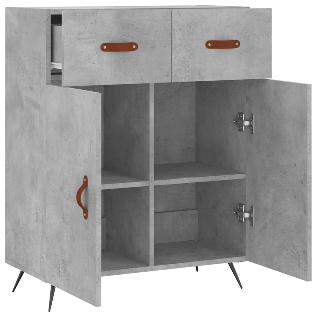 Buffet gris béton 69,5x34x90 cm bois d'ingénierie - XIOS