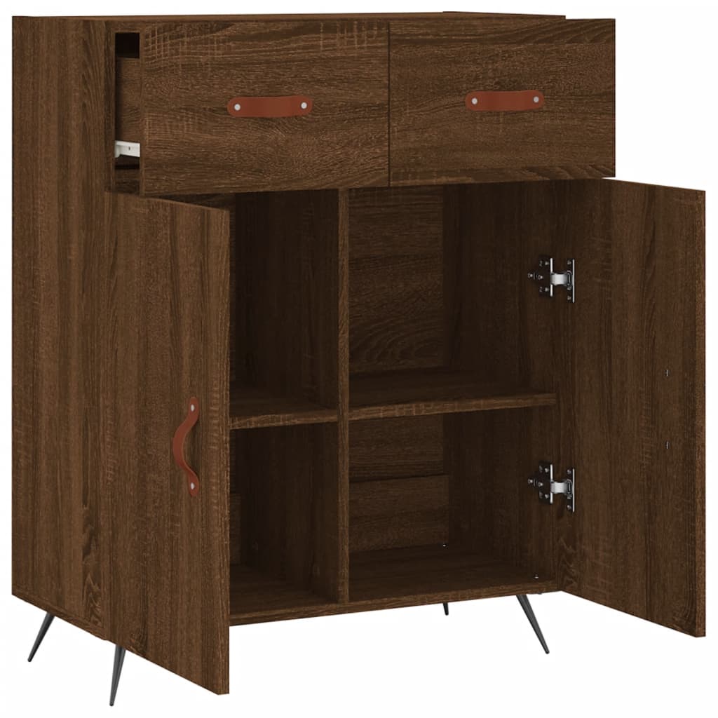 Buffet chêne marron 69,5x34x90 cm bois d'ingénierie - XIOS