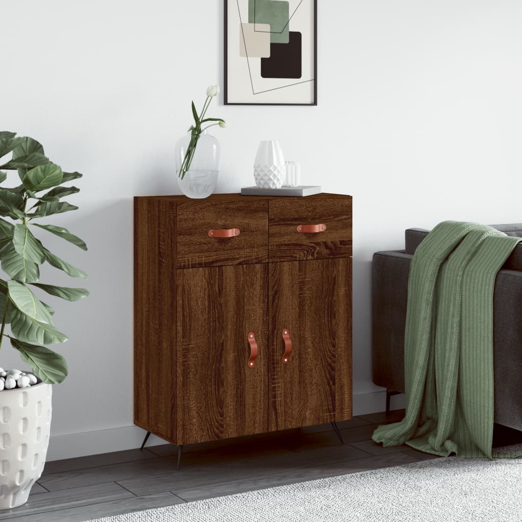 Buffet chêne marron 69,5x34x90 cm bois d'ingénierie - XIOS