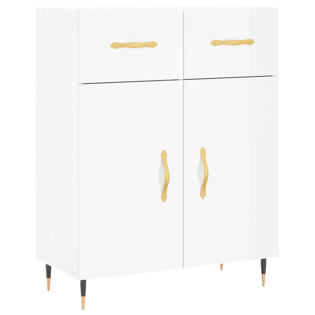 Buffet Blanc brillant 69,5x34x90 cm Bois d'ingénierie - XIOS