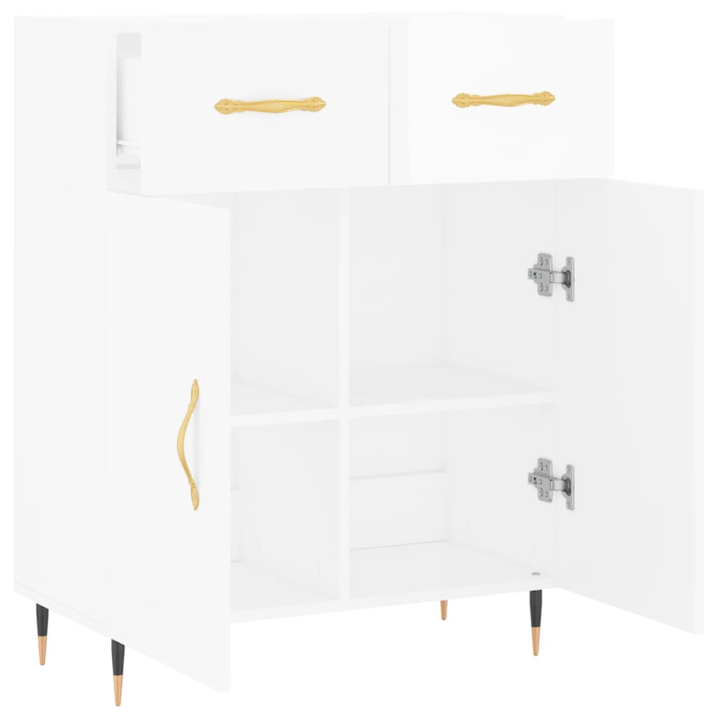 Buffet Blanc brillant 69,5x34x90 cm Bois d'ingénierie - XIOS