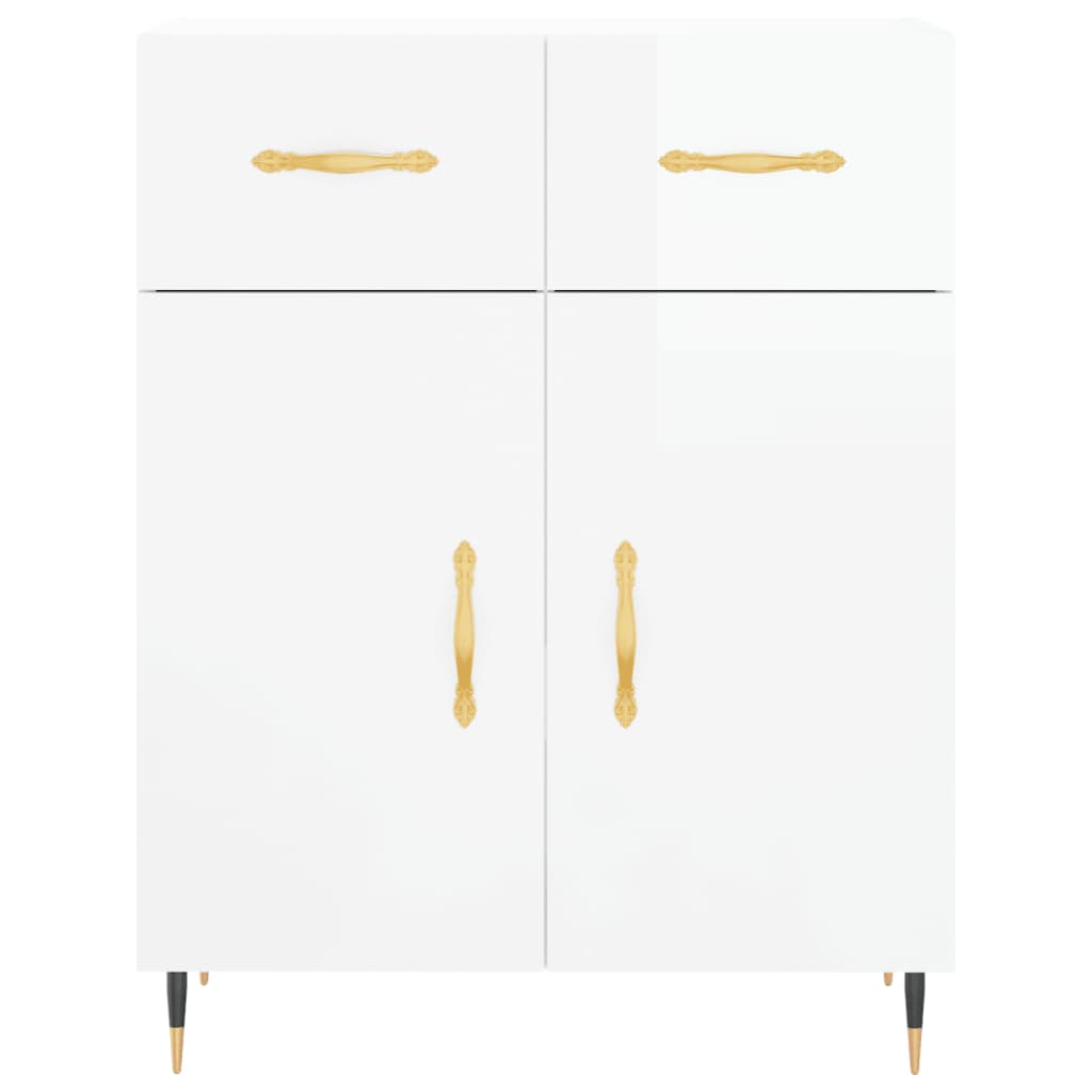 Buffet Blanc brillant 69,5x34x90 cm Bois d'ingénierie - XIOS