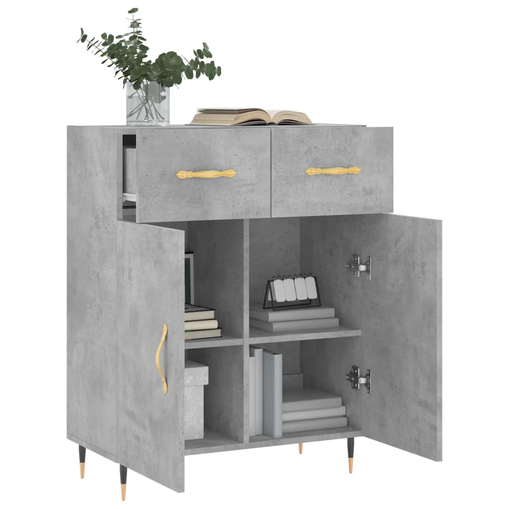 Buffet gris béton 69,5x34x90 cm bois d'ingénierie - XIOS