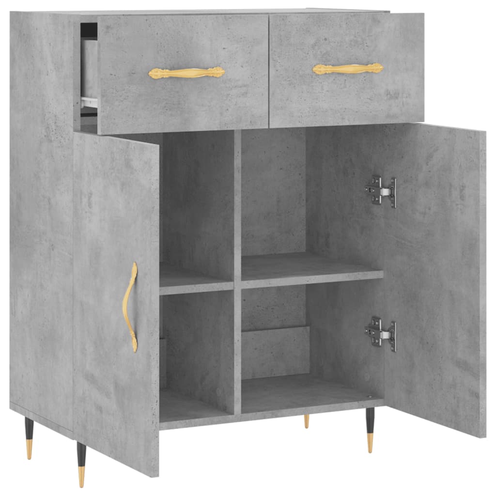 Buffet gris béton 69,5x34x90 cm bois d'ingénierie - XIOS