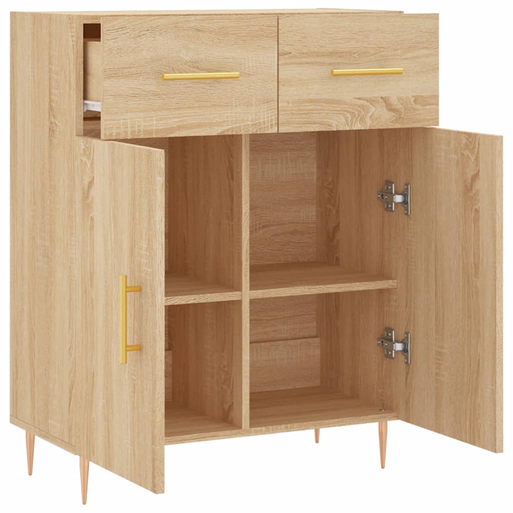 Buffet chêne sonoma 69,5x34x90 cm bois d'ingénierie - XIOS