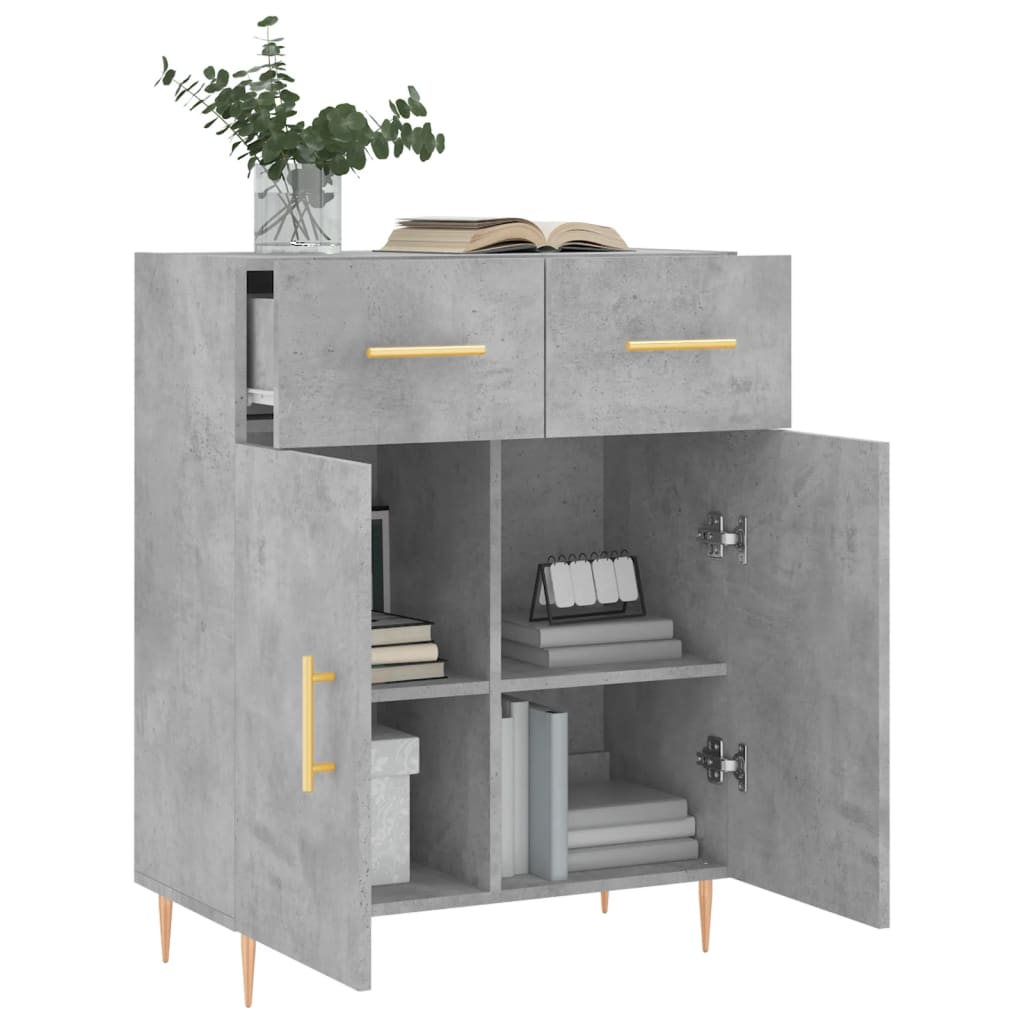 Buffet gris béton 69,5x34x90 cm bois d'ingénierie - XIOS