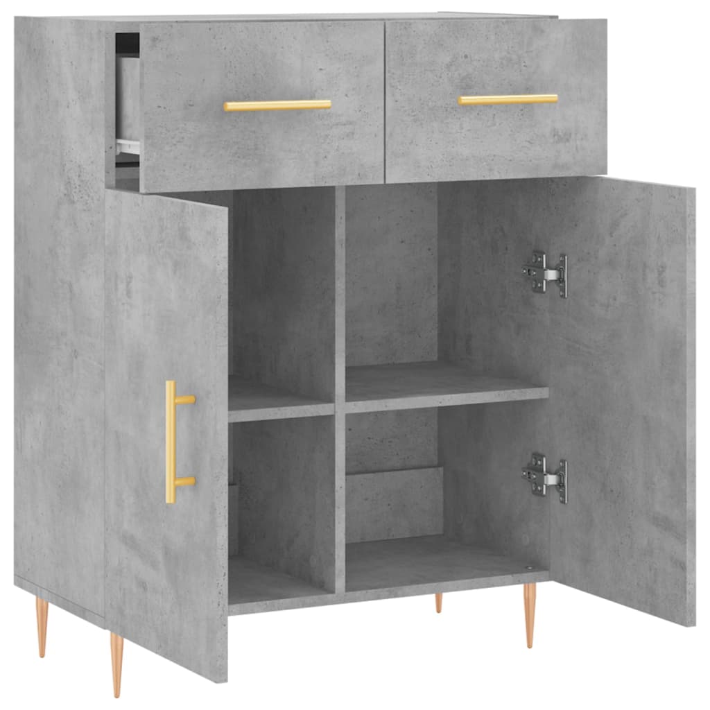 Buffet gris béton 69,5x34x90 cm bois d'ingénierie - XIOS