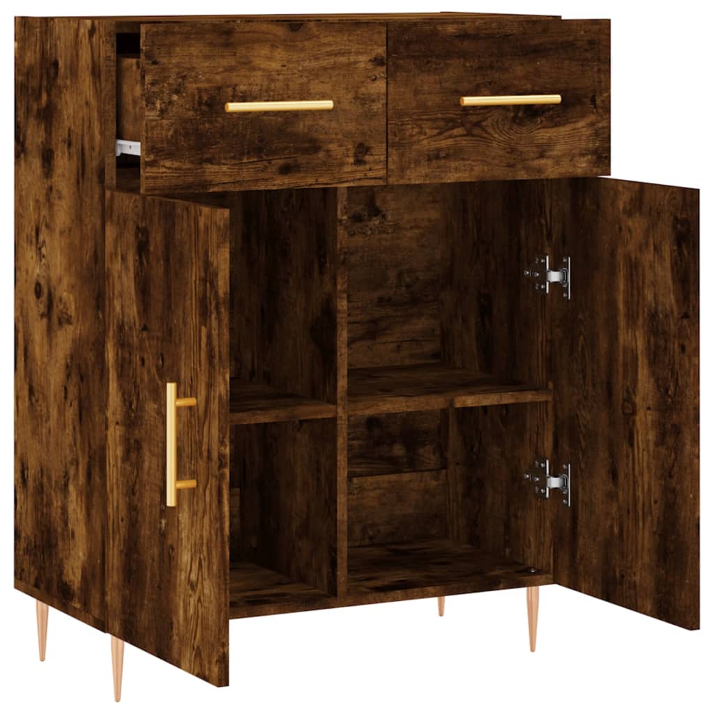 Buffet chêne fumé 69,5x34x90 cm bois d'ingénierie - XIOS