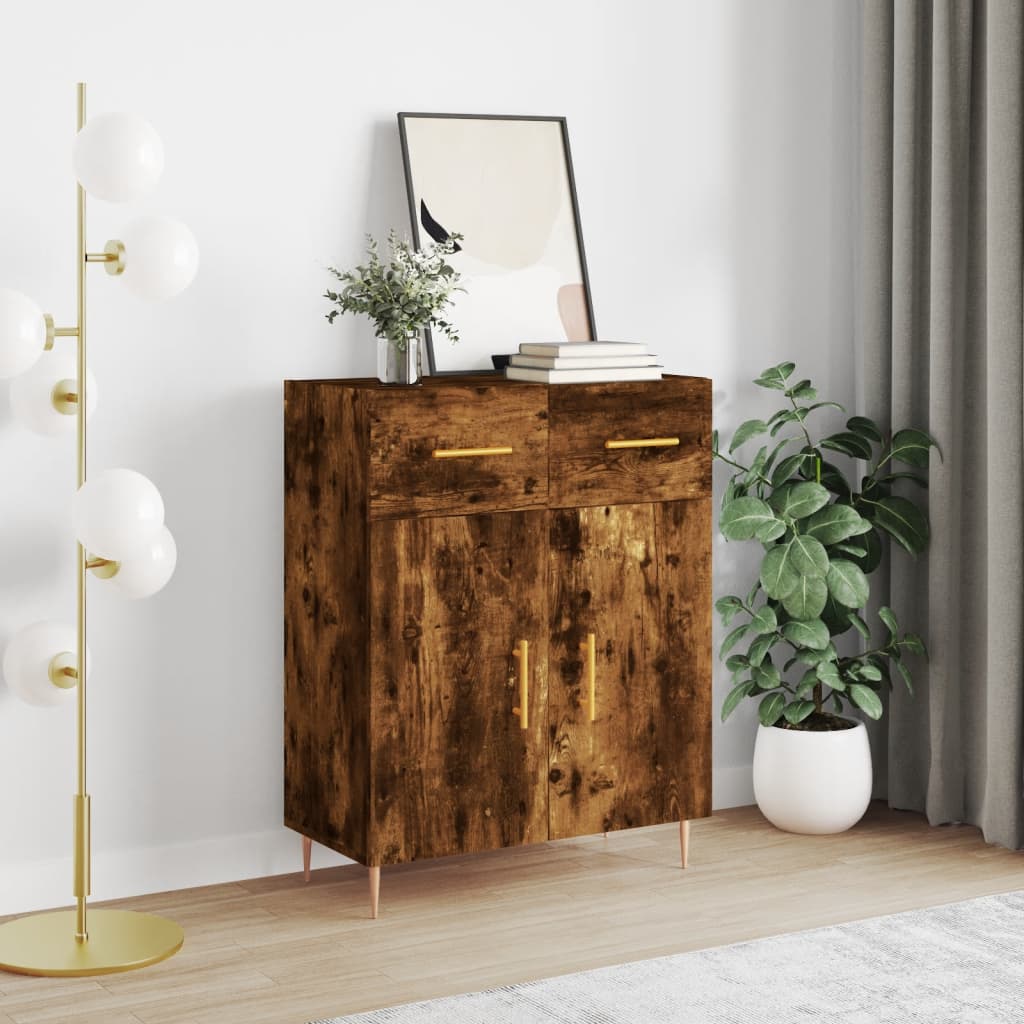 Buffet chêne fumé 69,5x34x90 cm bois d'ingénierie - XIOS