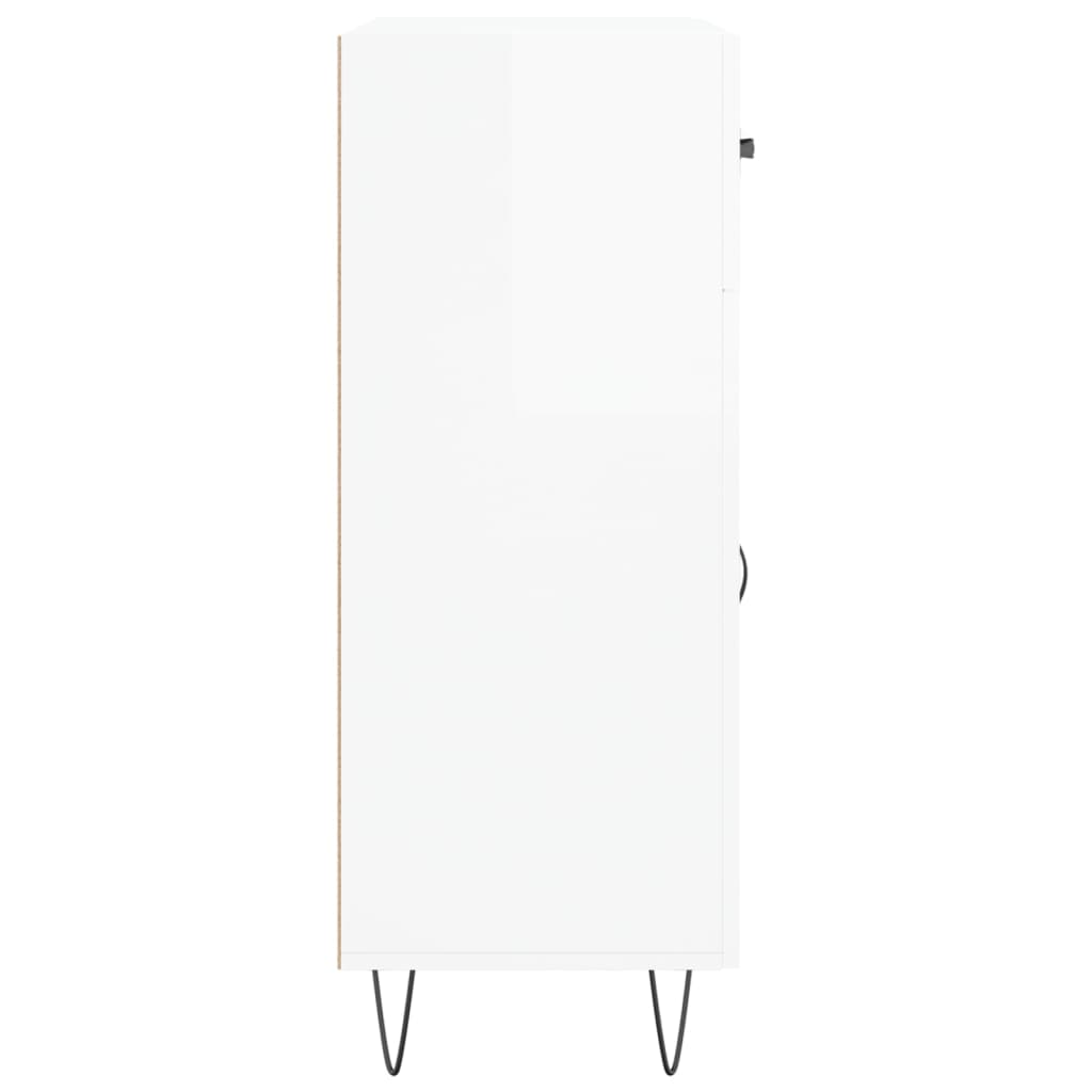 Buffet Blanc brillant 69,5x34x90 cm Bois d'ingénierie - XIOS