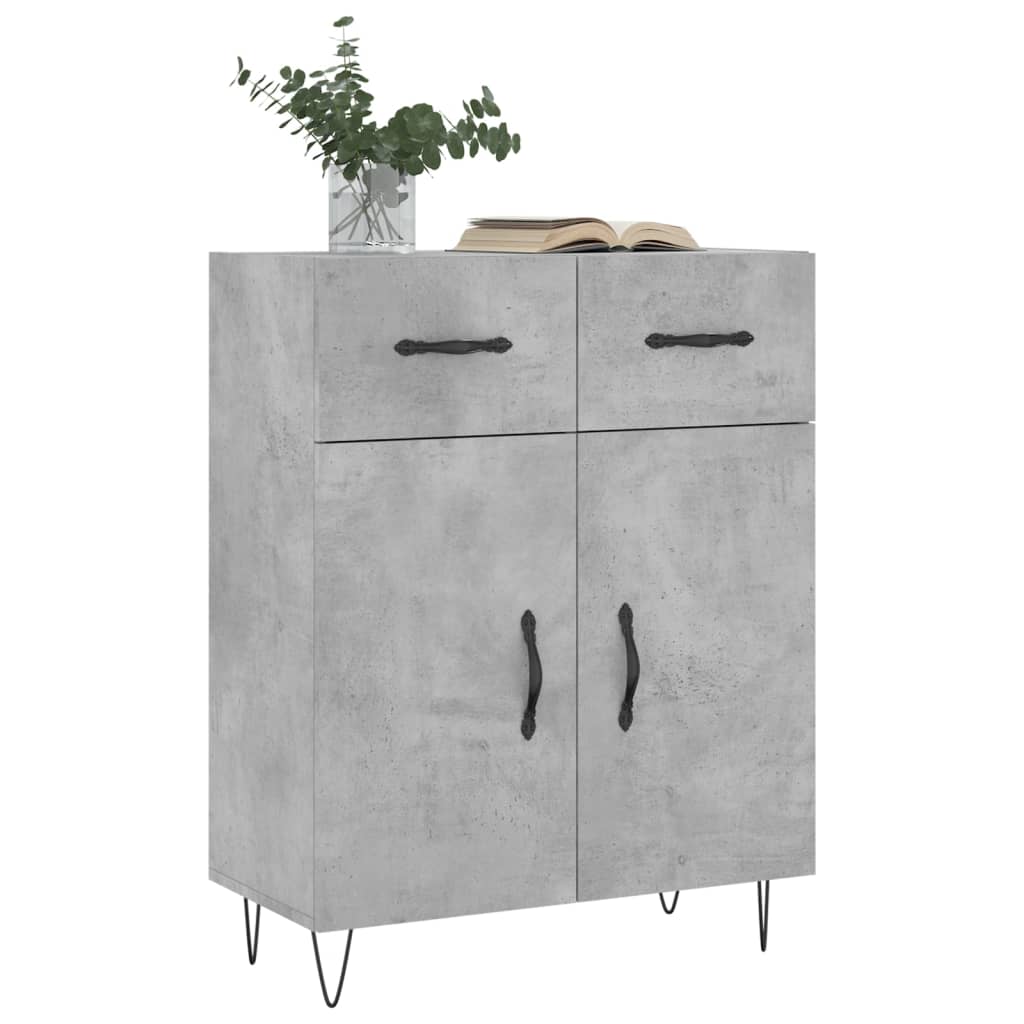 Buffet gris béton 69,5x34x90 cm bois d'ingénierie - XIOS